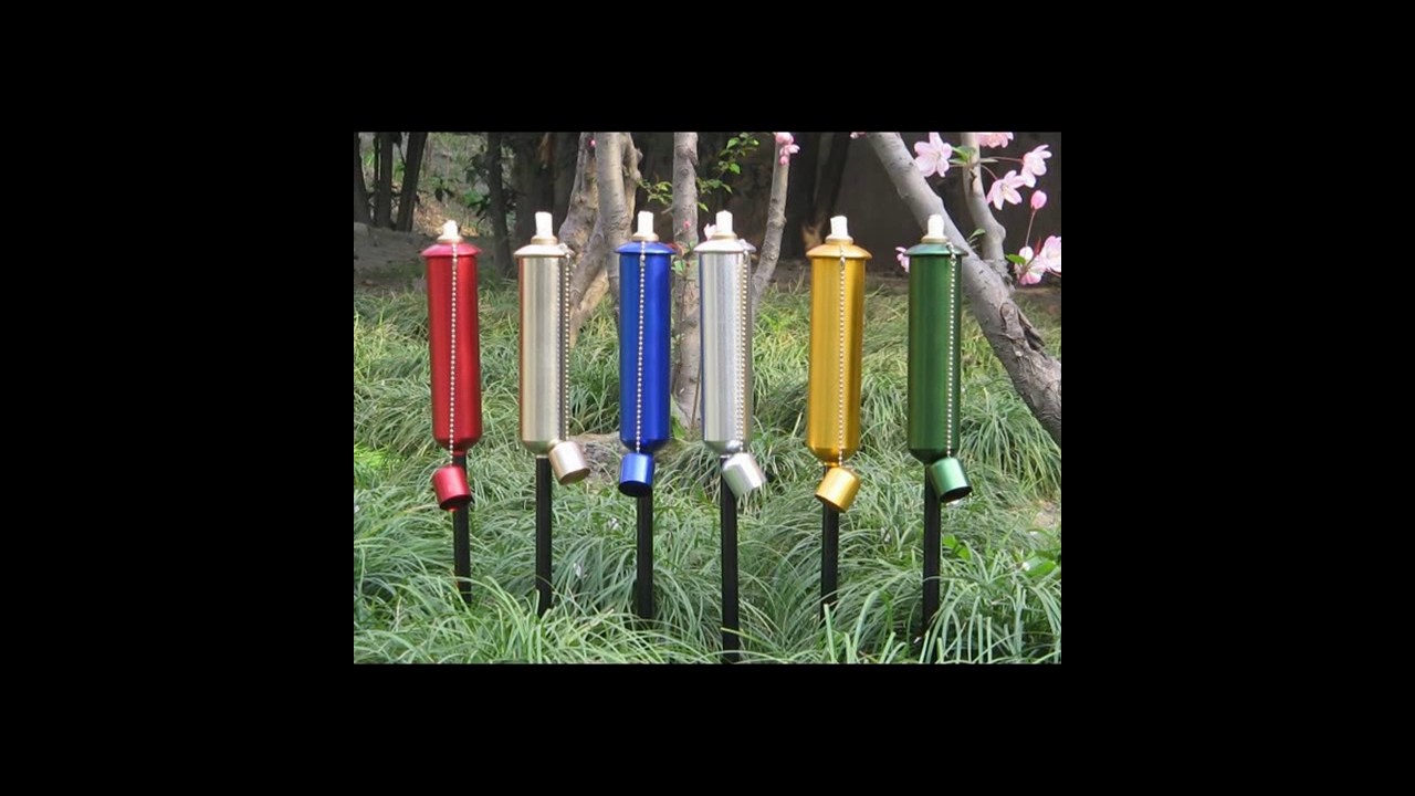 Stainless steel tabletop and garden torch with new wick holder