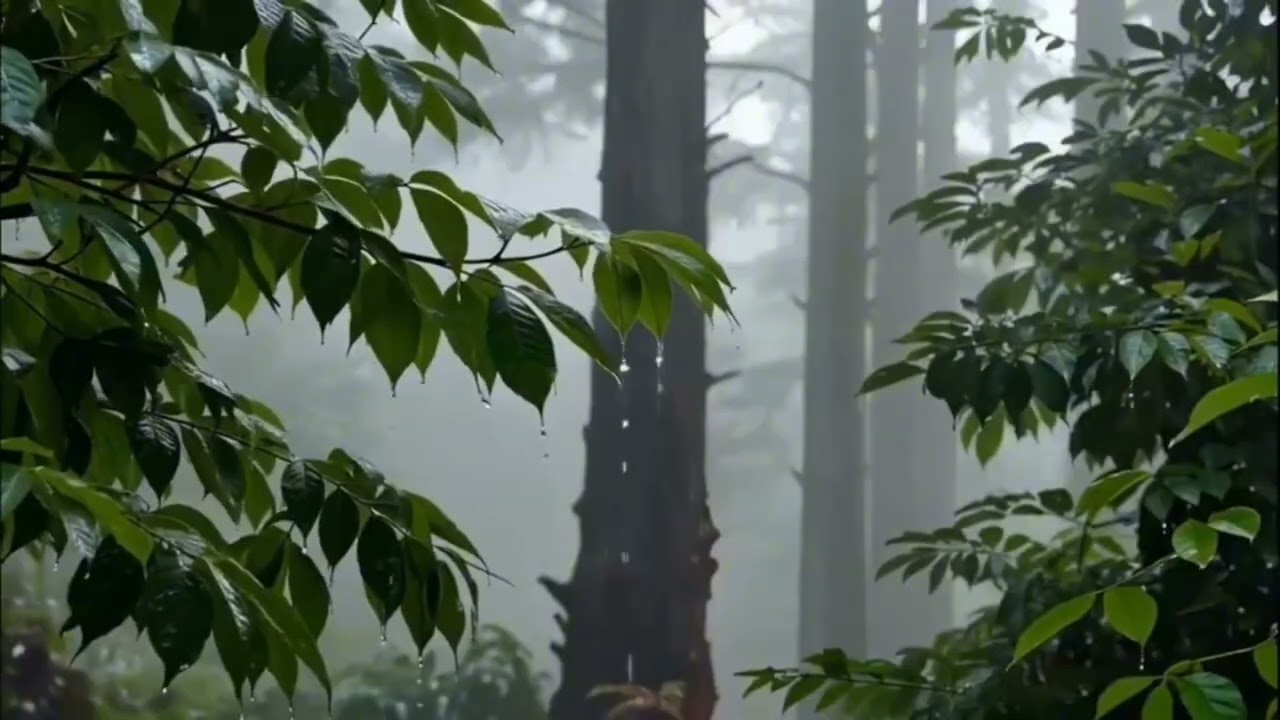 99% Fall Asleep in 5 Minutes 😴 Heavy Rain in Foggy Forest | ASMR Sleep Sounds 4K