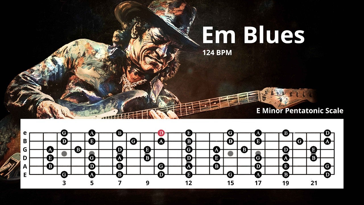 E Minor Blues Backing Track &ndash; Slow Texas Blues Jam | 124 BPM