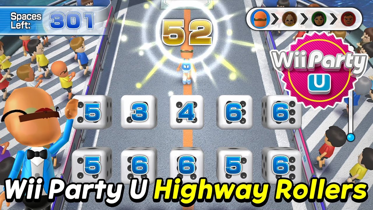Wii Party U Highway Rollers Gameplay | Beef Boss vs Eduardo vs Xixi vs Giulia | Expert com