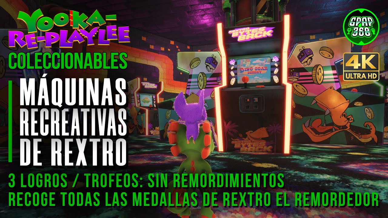 Yooka-Replaylee | Guía de TODAS las Máquinas recreativas y medallas de Rextro (3 Logros / Trofeos)