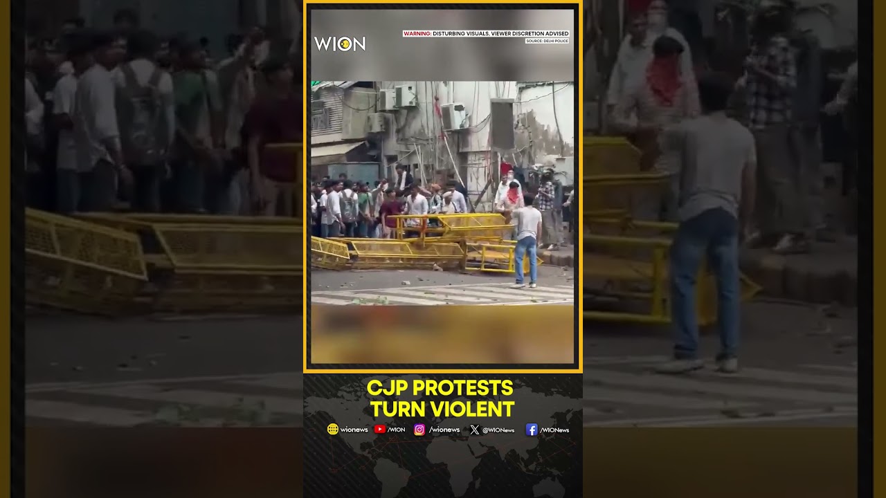 CJP Protests: Stone Pelting Erupts During CJP March In Connaught Place | WION Shorts