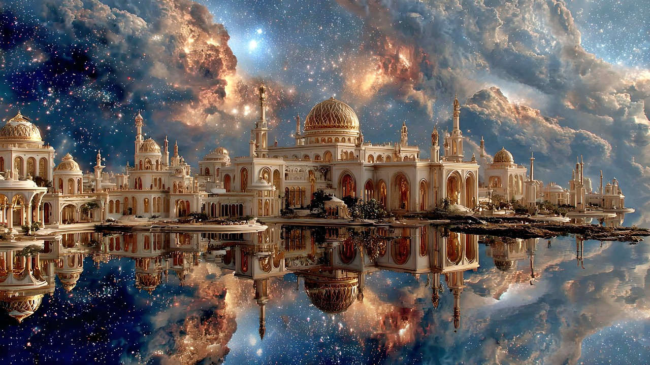 Enter Into the Light of Heaven | 4K Fantasy Cities, Ethereal Ambience & Cosmic Calm