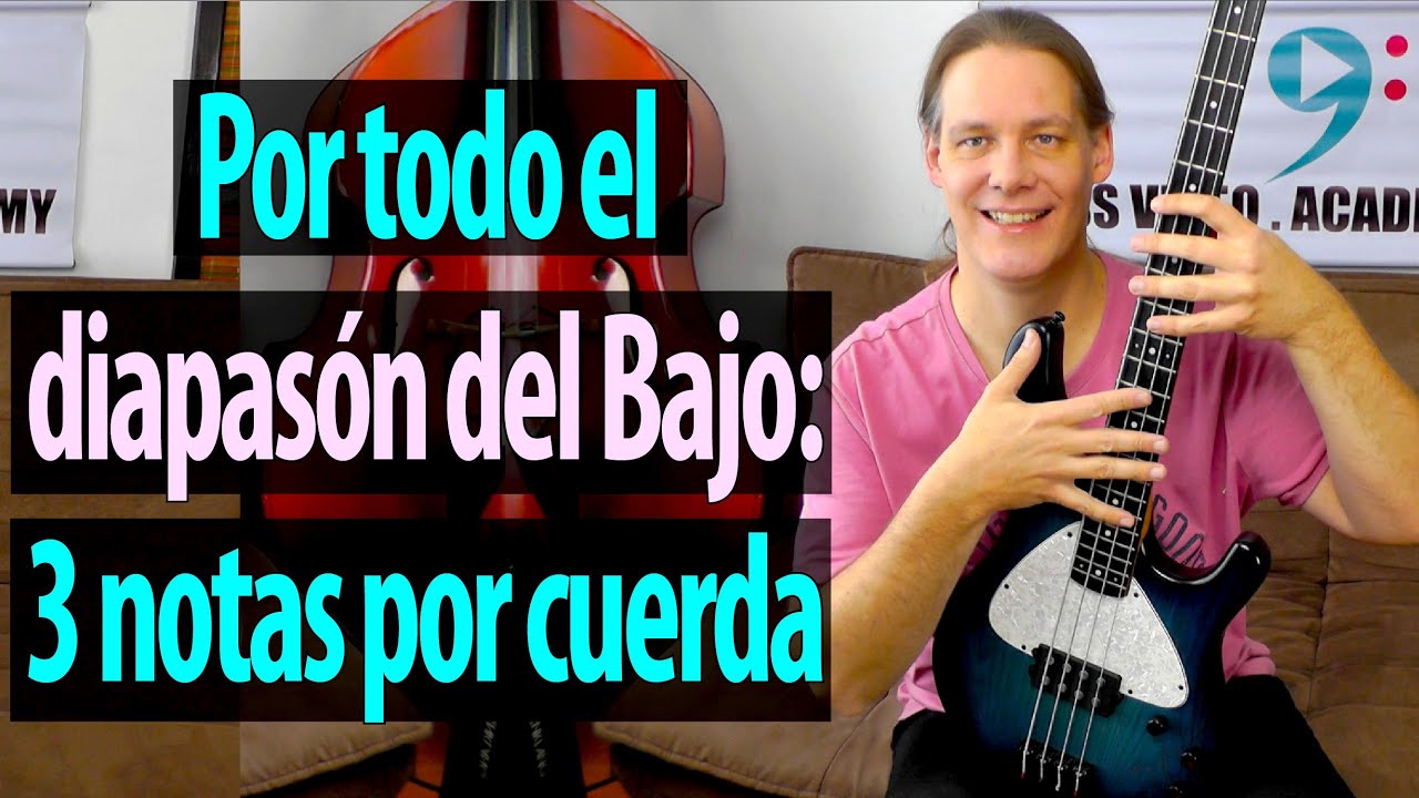 Muévete por todo el mástil del Bajo (3 notas por cuerda)