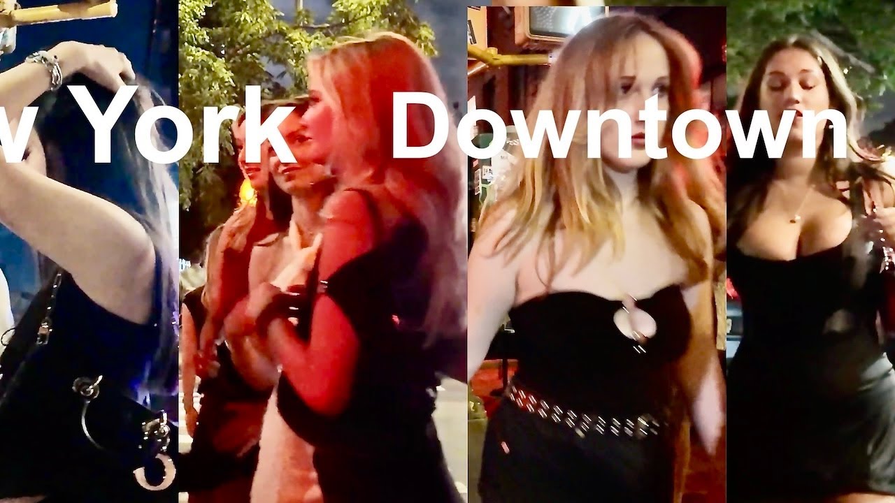Ladies Night Out in Manhattan Nightlife Districts , Nightlife Scenes 4K