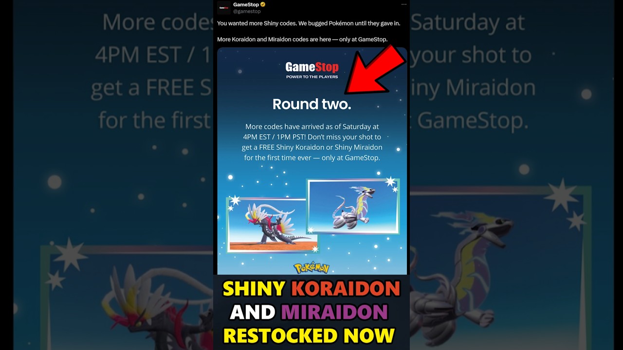 MORE SHINY KORAIDON AND MIRAIDON CODES OUT NOW
