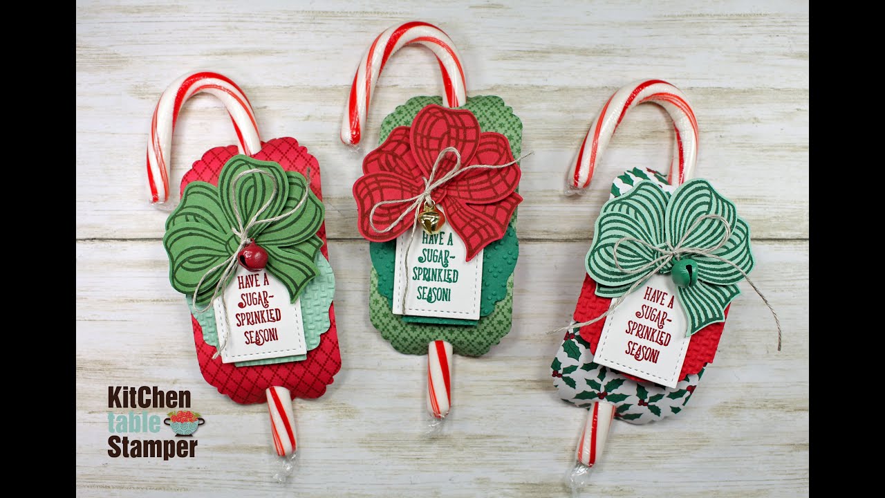 Stampin' Up! Gift Wrapped Candy Cane Treat Tutorial with Kitchen Table Stamper