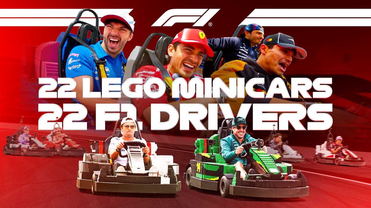 LEGO Minicar Chaos Onboard With The F1 Drivers!