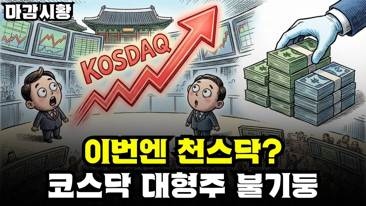 마감시황] 1/23 이번엔 천스닥? 코스닥 강세 / 수급은 순매수 전환 / 코스피 시총상위주 변동성 / 코스닥 대형주 강세전환