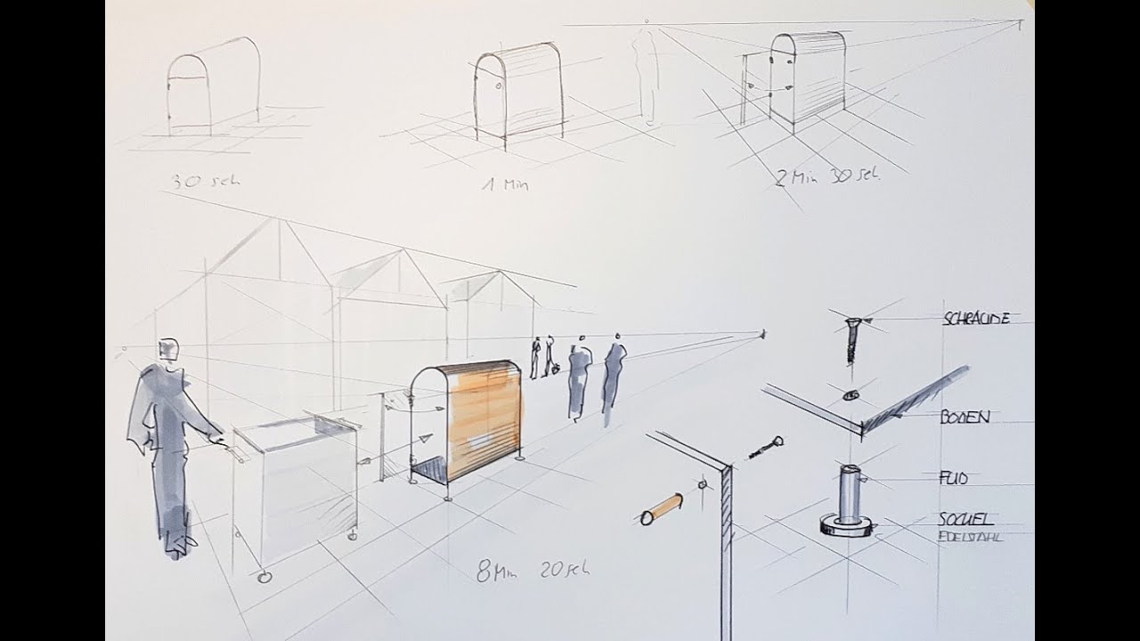 vom einfachen Scribble zur gerenderten Präsentationszeichnung 