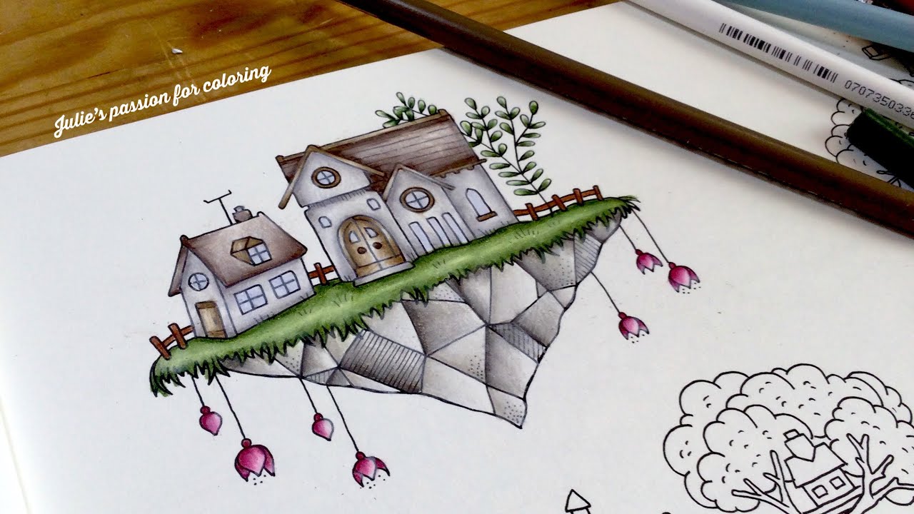 WORLDS OF WONDER by Johanna Basford - prismacolor pencils - color along