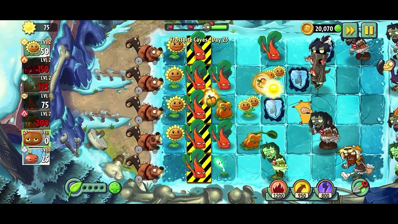 Пещеры мороза. День 23. Растения против зомби 2