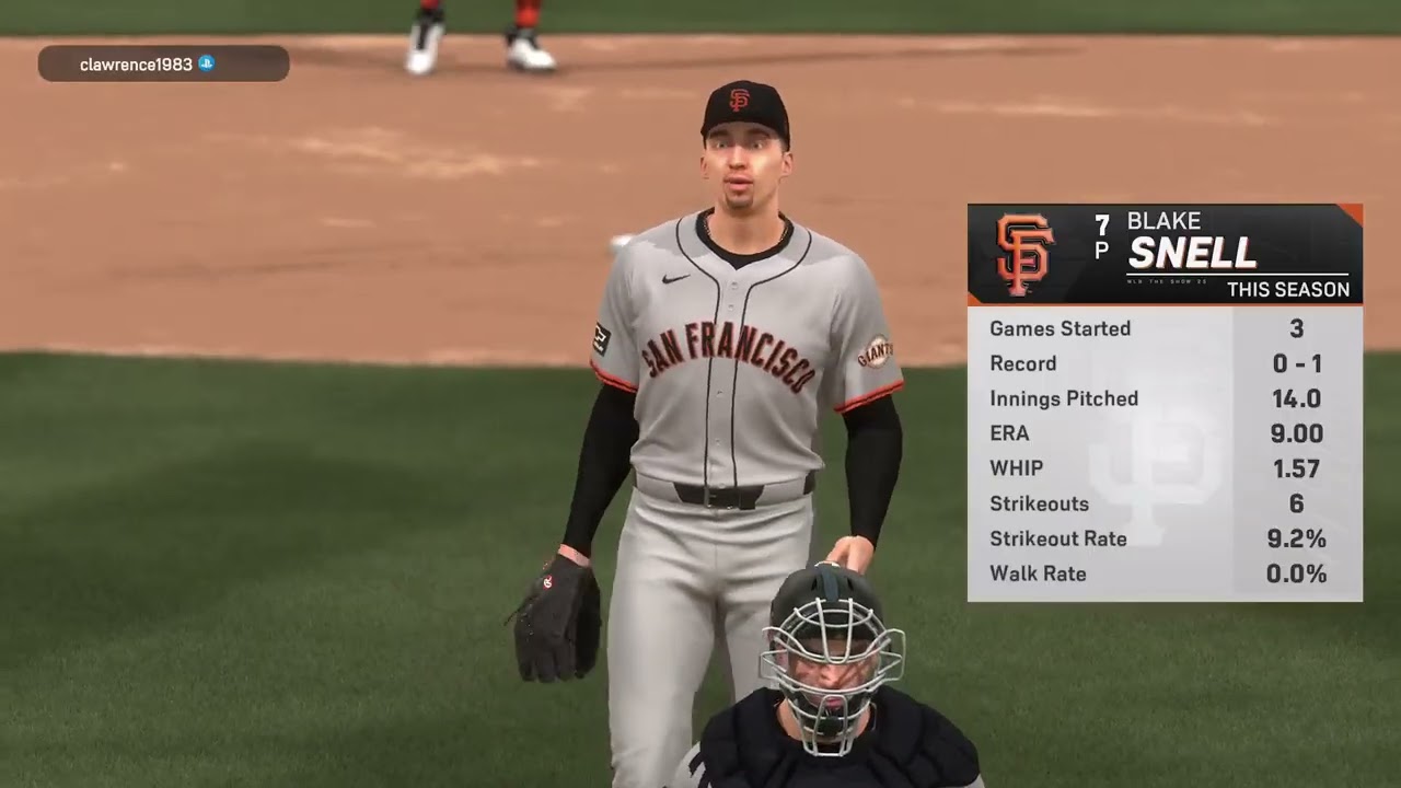 MLB The Show 25: DDS - S10 - Gm 25 - Series 2 of 3 - SF @ NYM (after disconnection)
