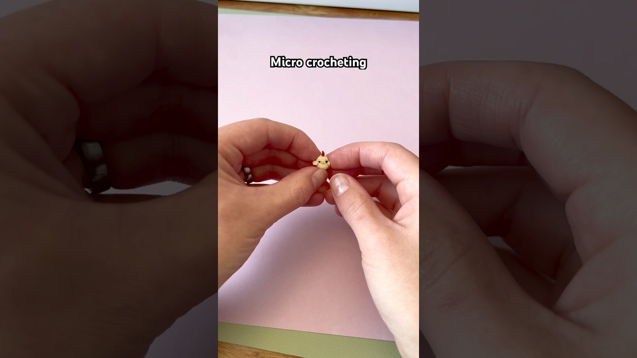 Making a micro version of the chicken from my book, Mini Crochet Creatures #microcrochet #amigurumi