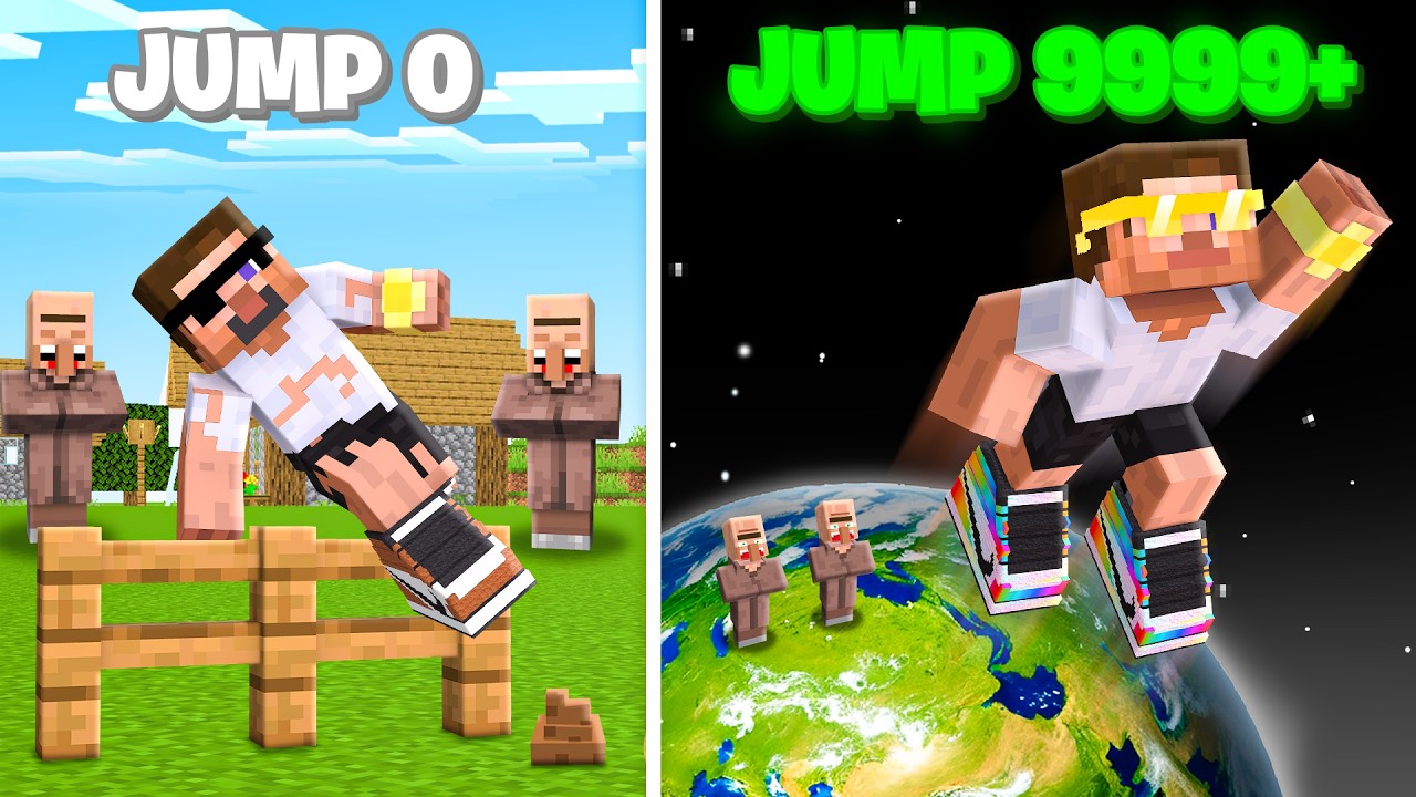 Level 0 Jump Vs Level 99999 in Minecraft..