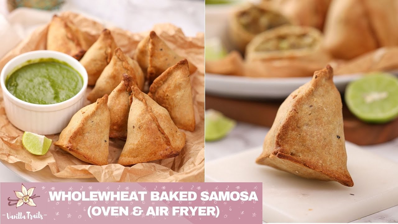 Wholewheat Baked Samosa in Oven and Air Frier with a simpler technique to shape them!