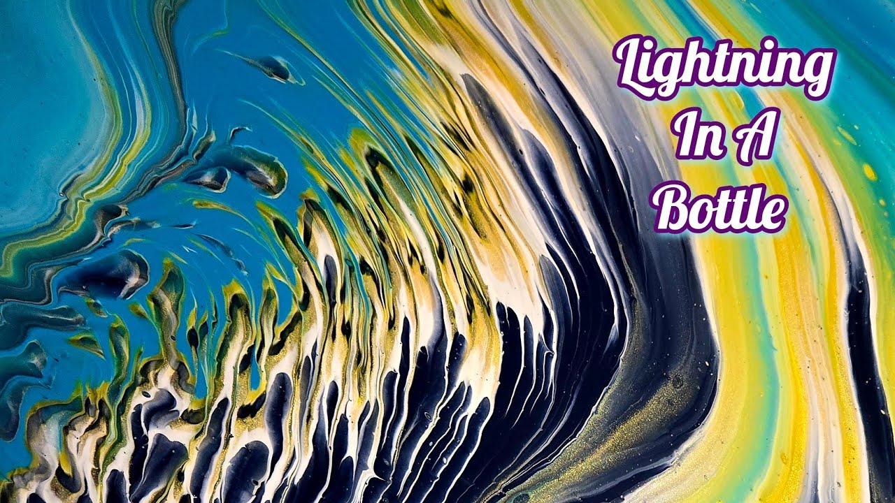Lightning In A Bottle ✨️  Wispy Acrylic Wandering Straight Pour with Modular Split Cup!