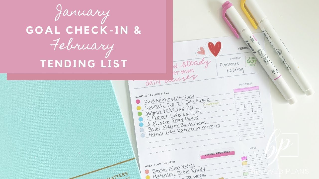 January #powersheets Goal Check-In & February Tending List