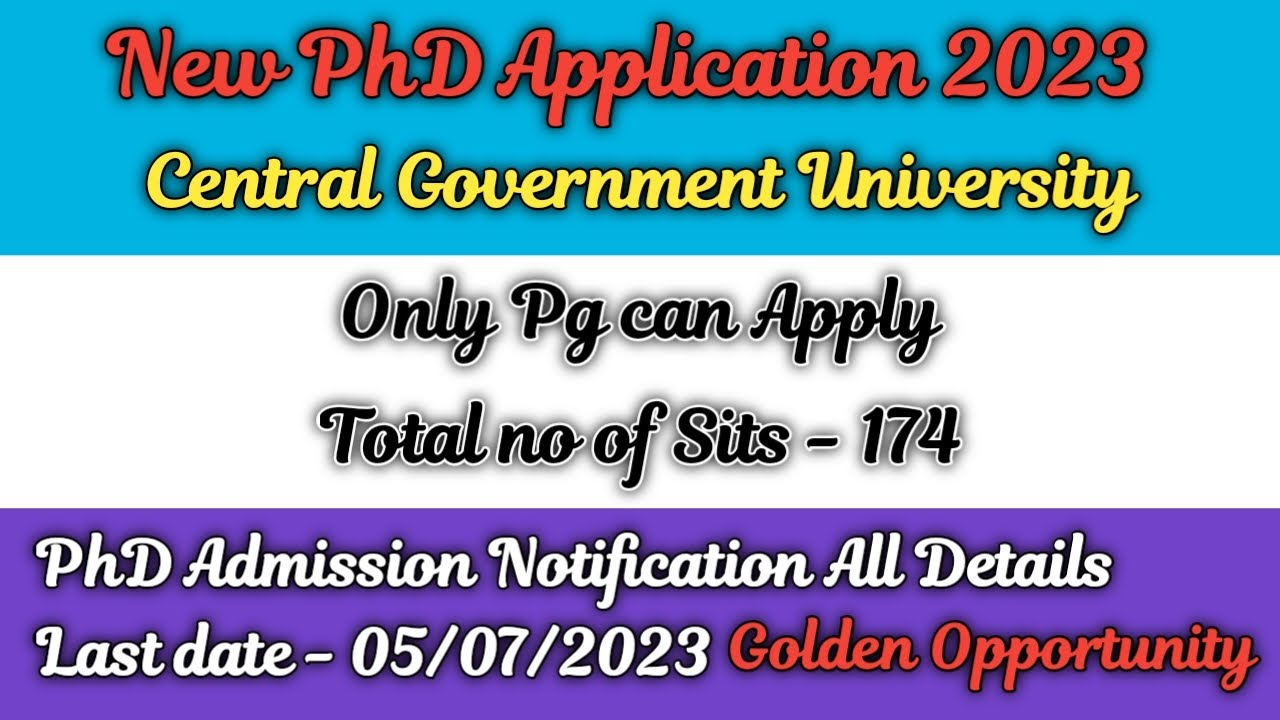 New phd admission 2023 // ongoing phd admission 2023 //Government University// New PhD application//