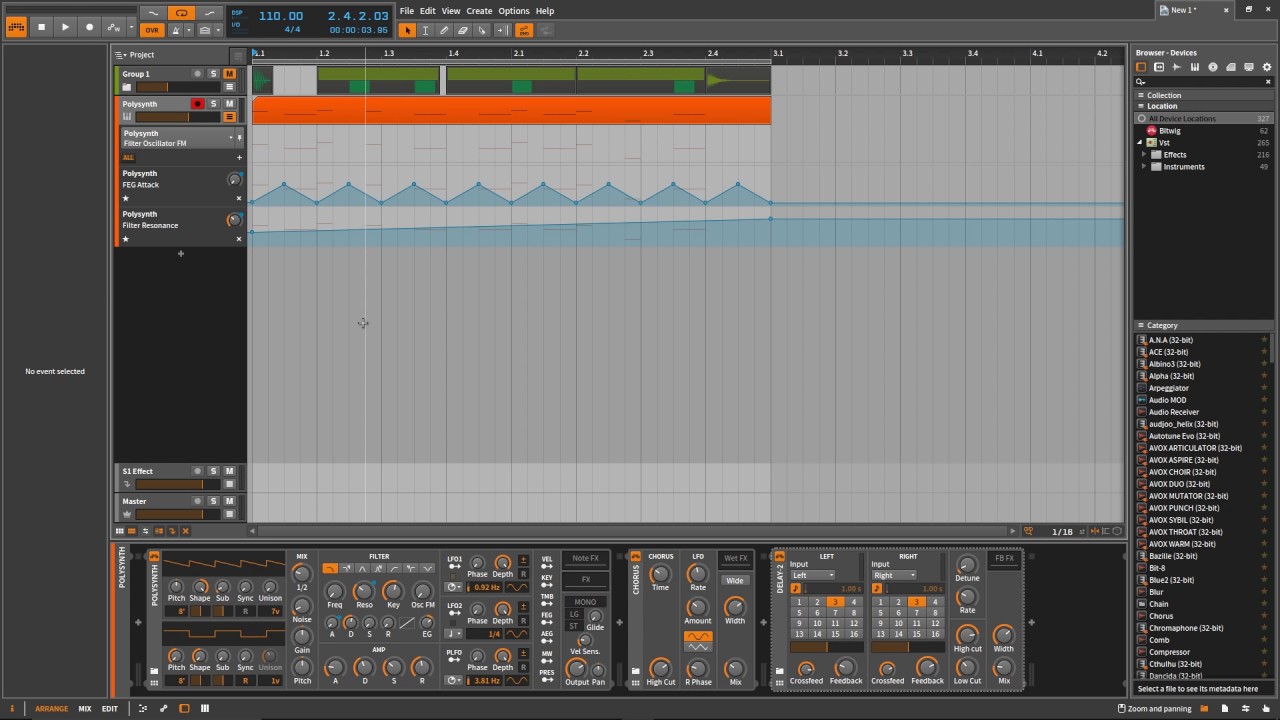 Bitwig Studio | Автоматизация в аранжировщике 11.2