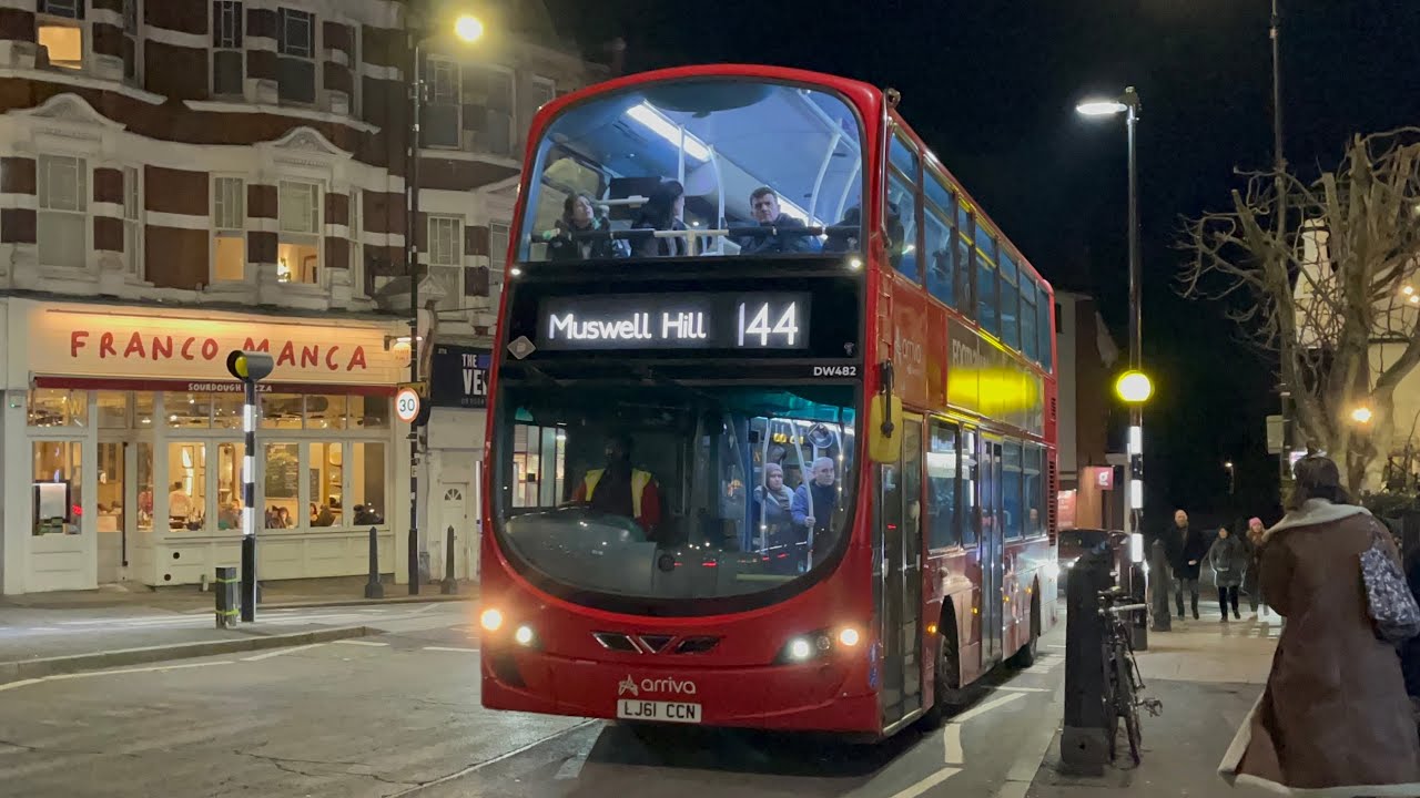 FRV. Arriva London Route 144. Muswell Hill - Edmonton Green. Wright Gemini 2 DB300 DW482 (LJ61 CCN)