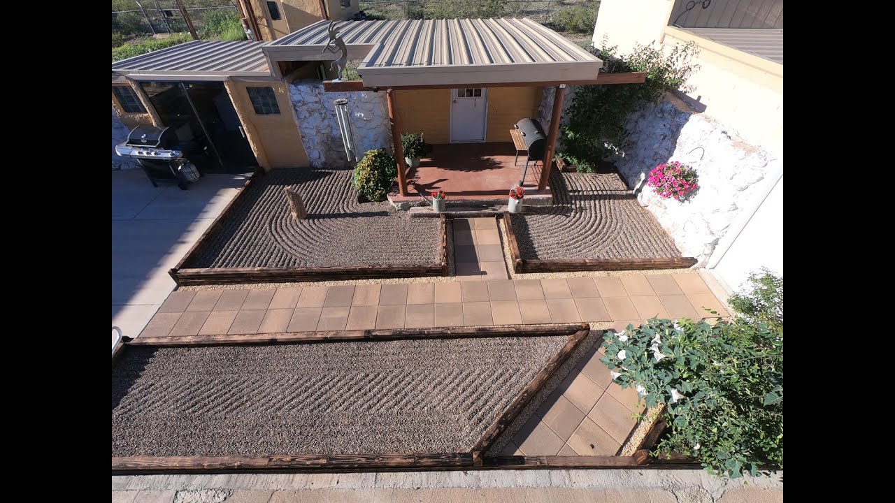 Transforming the back area into a courtyard in the Chihuahuan Desert