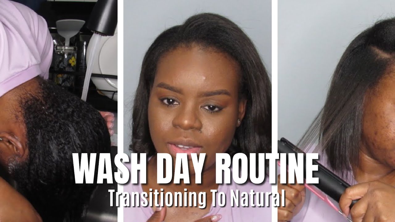 Detailed Wash Day Routine on Transitioning Relaxed Hair