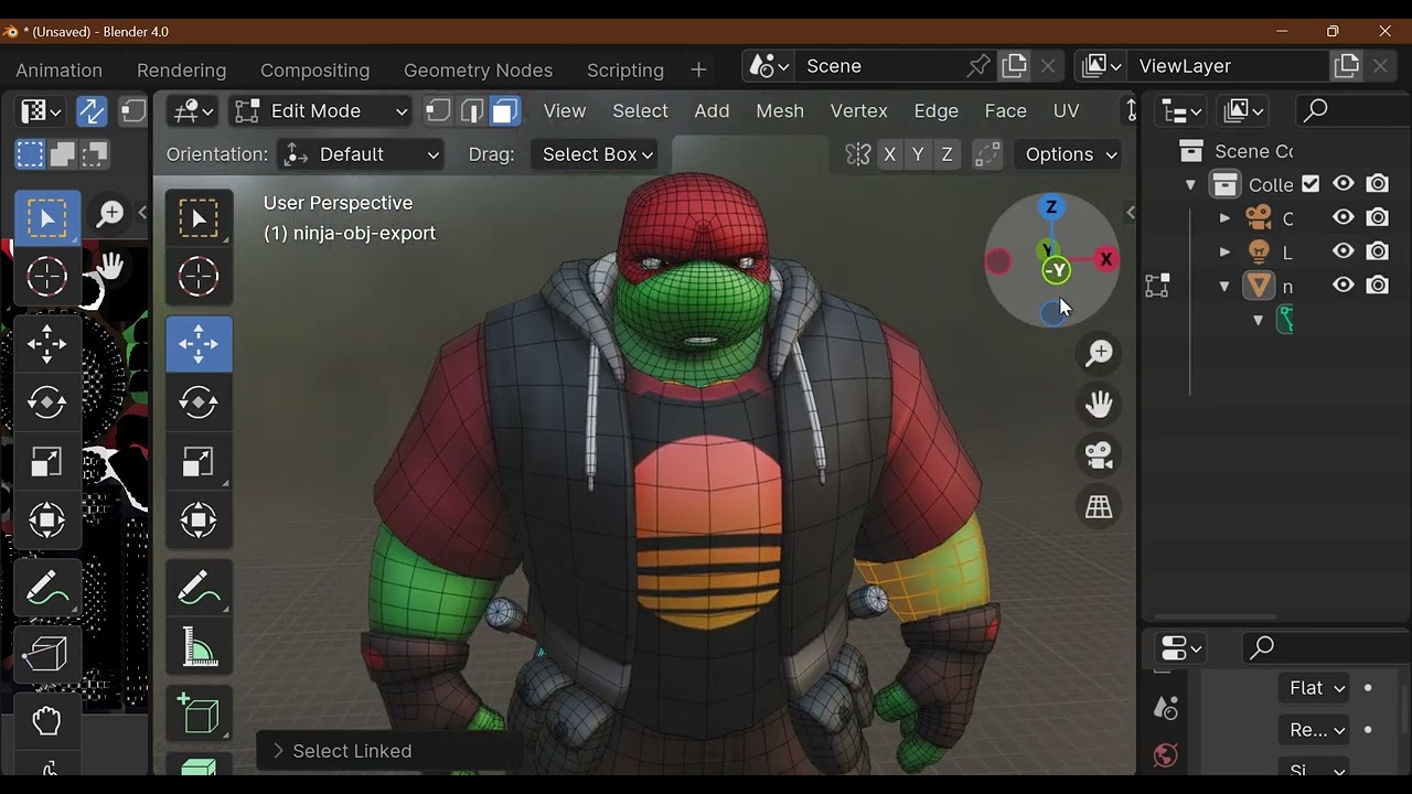 Ninja turtle - Panda Blender - BLENDER 3D Game Character