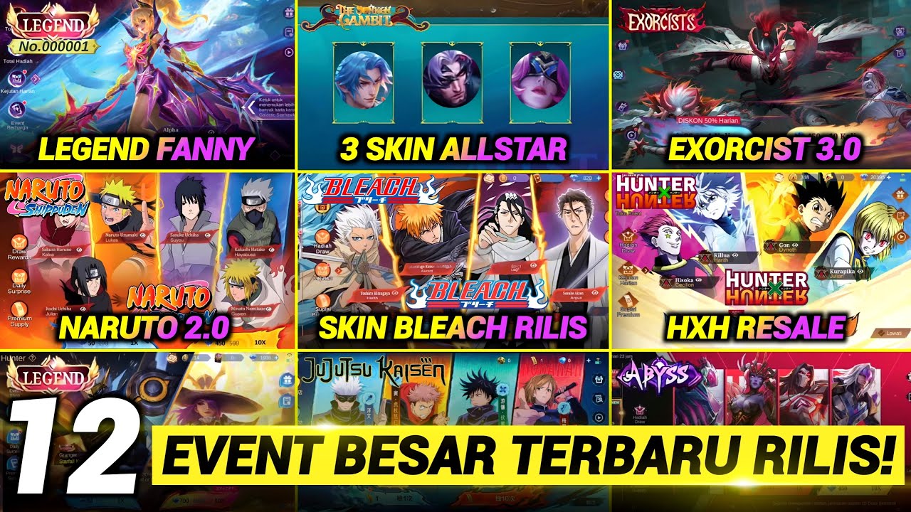 JADWAL RILIS 12 EVENT BARU !! NARUTO 2.0, EXORCIST 3.0, BLEACH, LEGEND FANNY, ALLSTAR 2026, JJK DLL