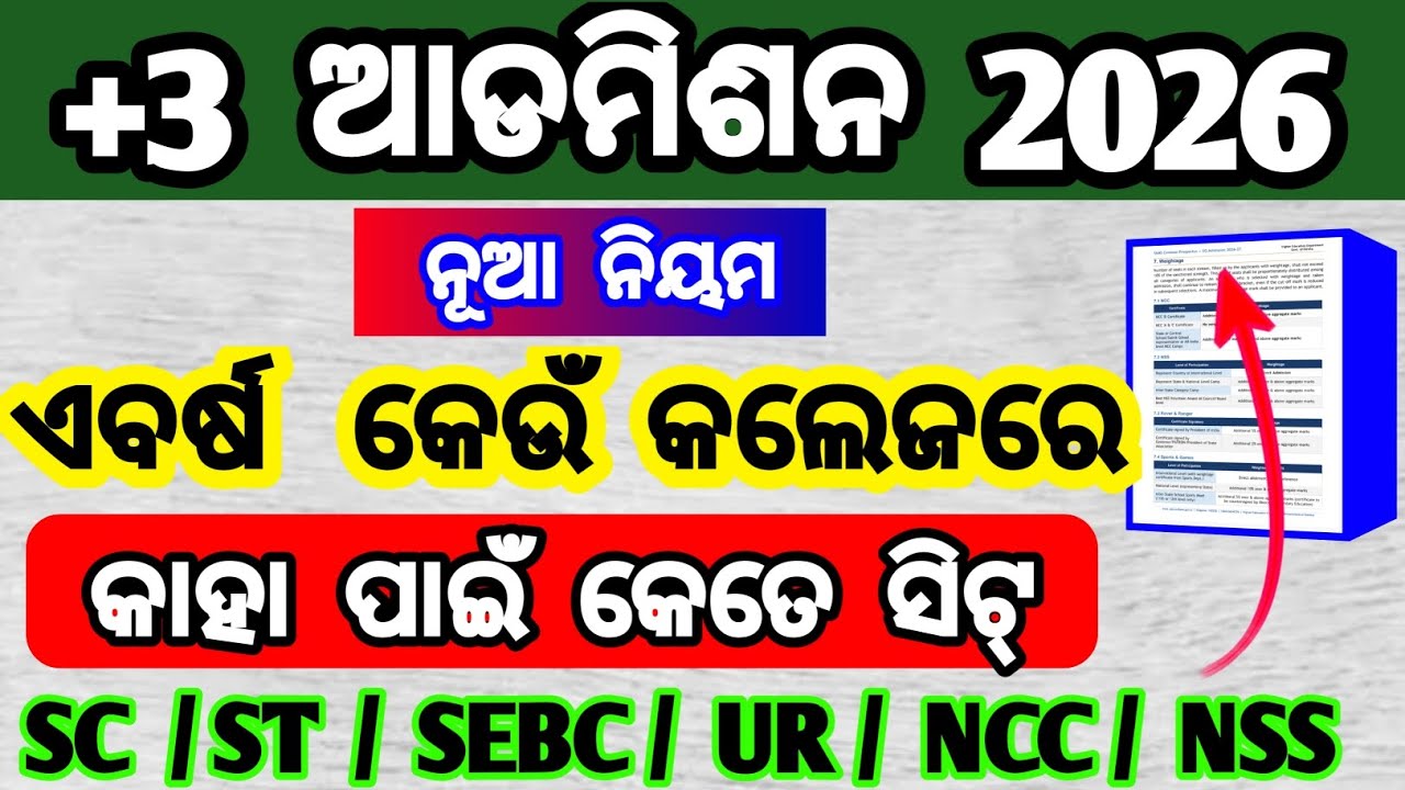 new reservation policy +3 admission | +3 admission 2026 new reservation rules 