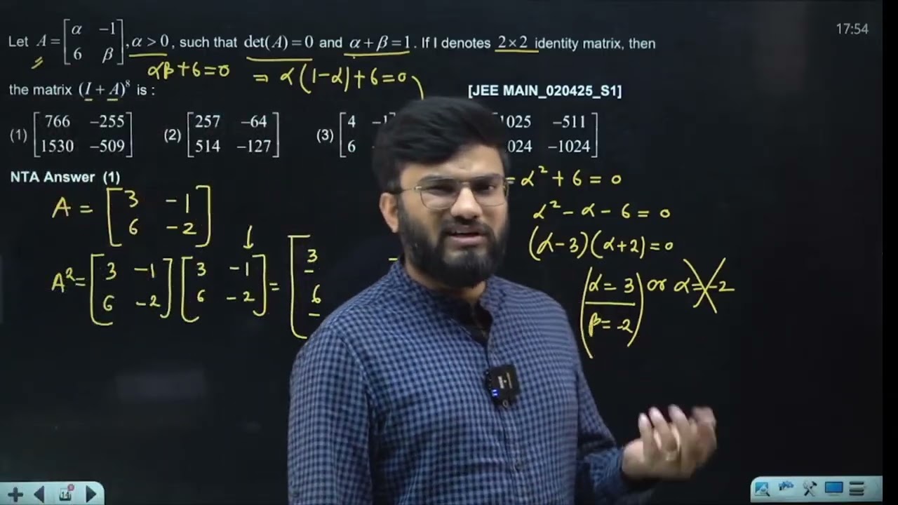 If I denotes 2 X 2 identity matrix, then  02 APR 2025 SHIFT-1 JEE MAIN PYQ