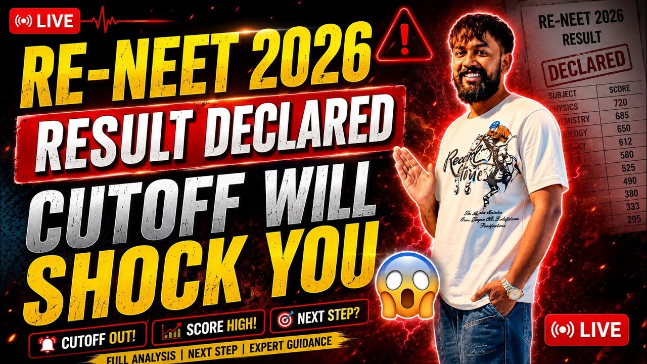 🔴 LIVE: RE-NEET 2026 Result Declared | Cutoff Analysis & Counselling Updates