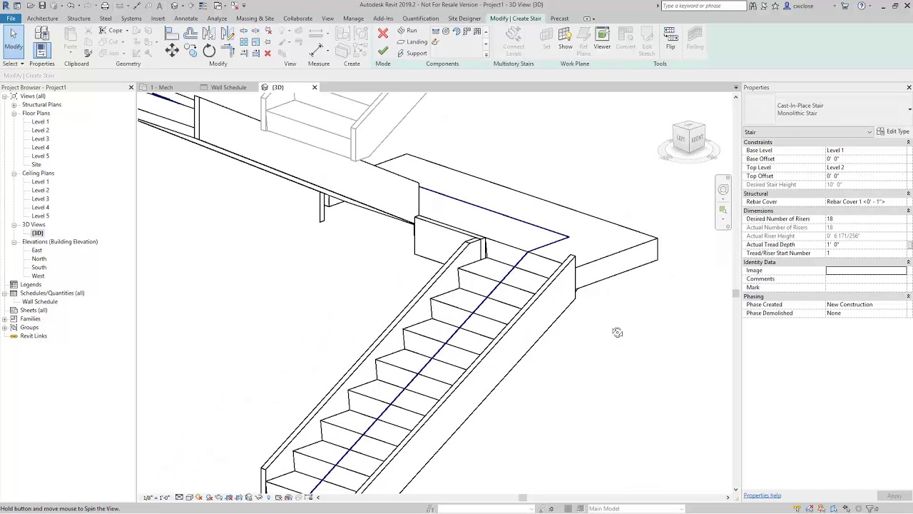 Monolithic Stair Supports at Landings