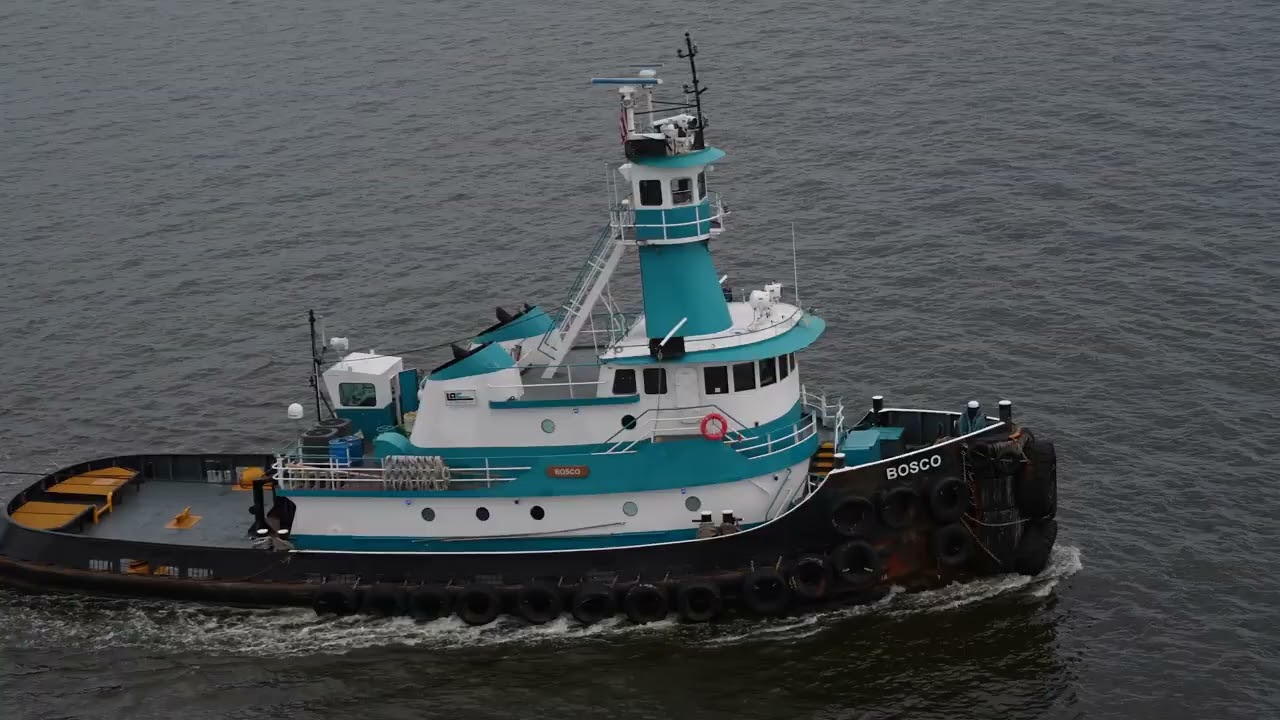 Aerial Views of Pegasus Barge with Artemis II Rocket Stage