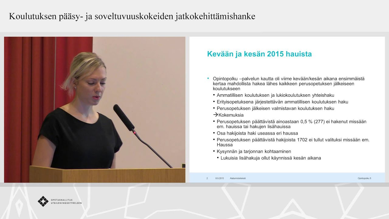 Ammatillisen koulutuksen ja lukiokoulutuksen yhteishaku &ndash; Opintopolun muutokset