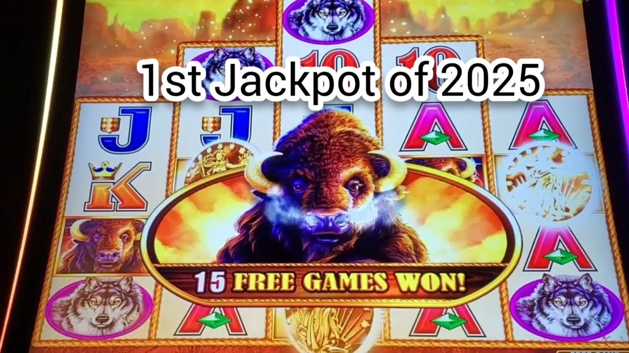 First jackpot of 2025 on the Buffalo Triple Power with 53 free games.