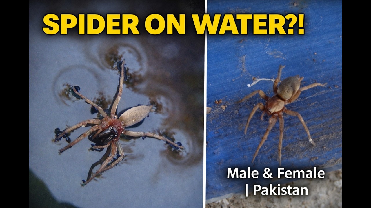 Floating Hunter: Sac Spider Survives on Water Using Surface Tension | Jagal, Pakistan