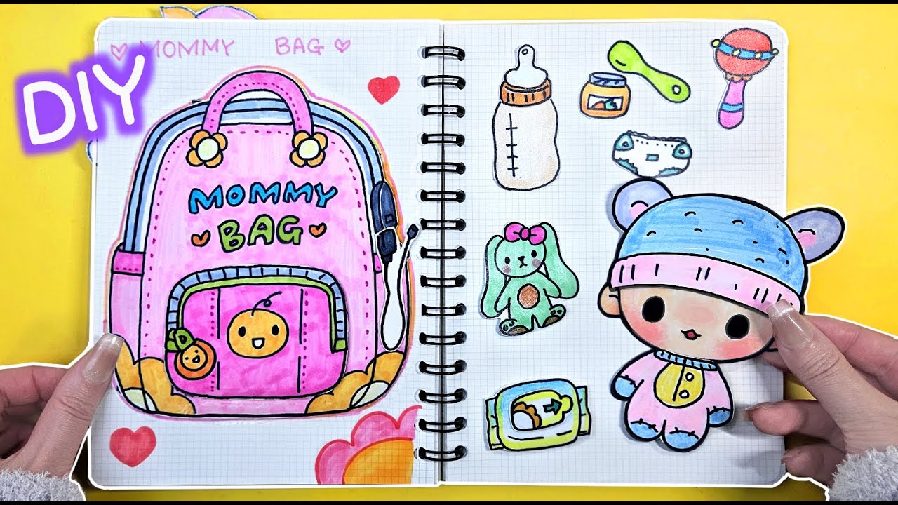 Paper diy✨Mommy Bag Tutorial #babysitting #diy #asmr #종이놀이