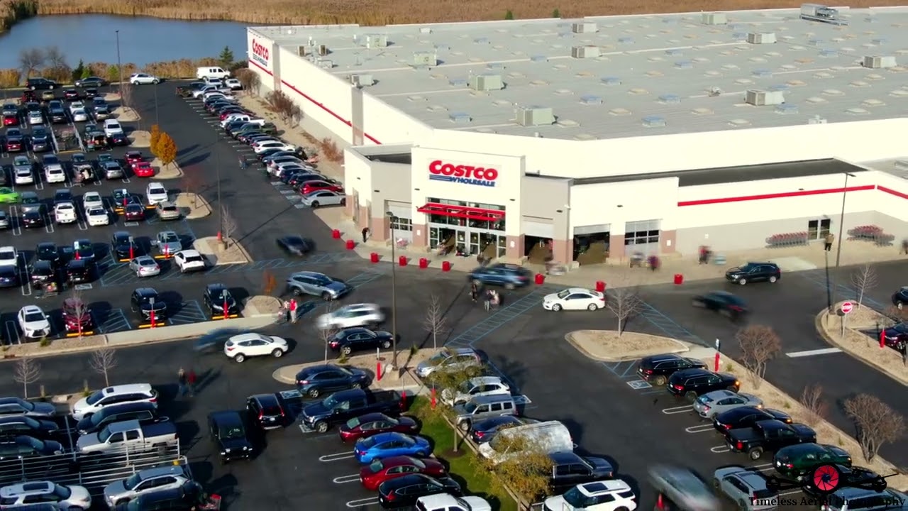 Time-Lapse Of Costco Days Before Thanksgiving 4K Drone Footage