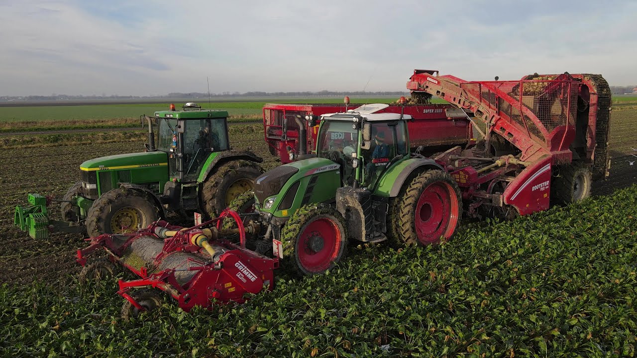 Sugarbeet harvest - Fendt 720 Vario and Grimme Rootster 604 - John Deere 7710 - Dieleman Slootdorp