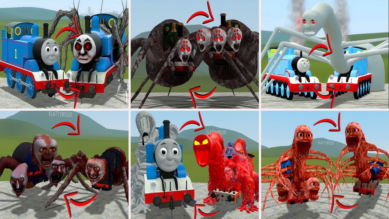 EVERYTHING TURNED INTO MONSTERS: Cursed Thomas and Friends Train Monster Battle in Garry's Mod
