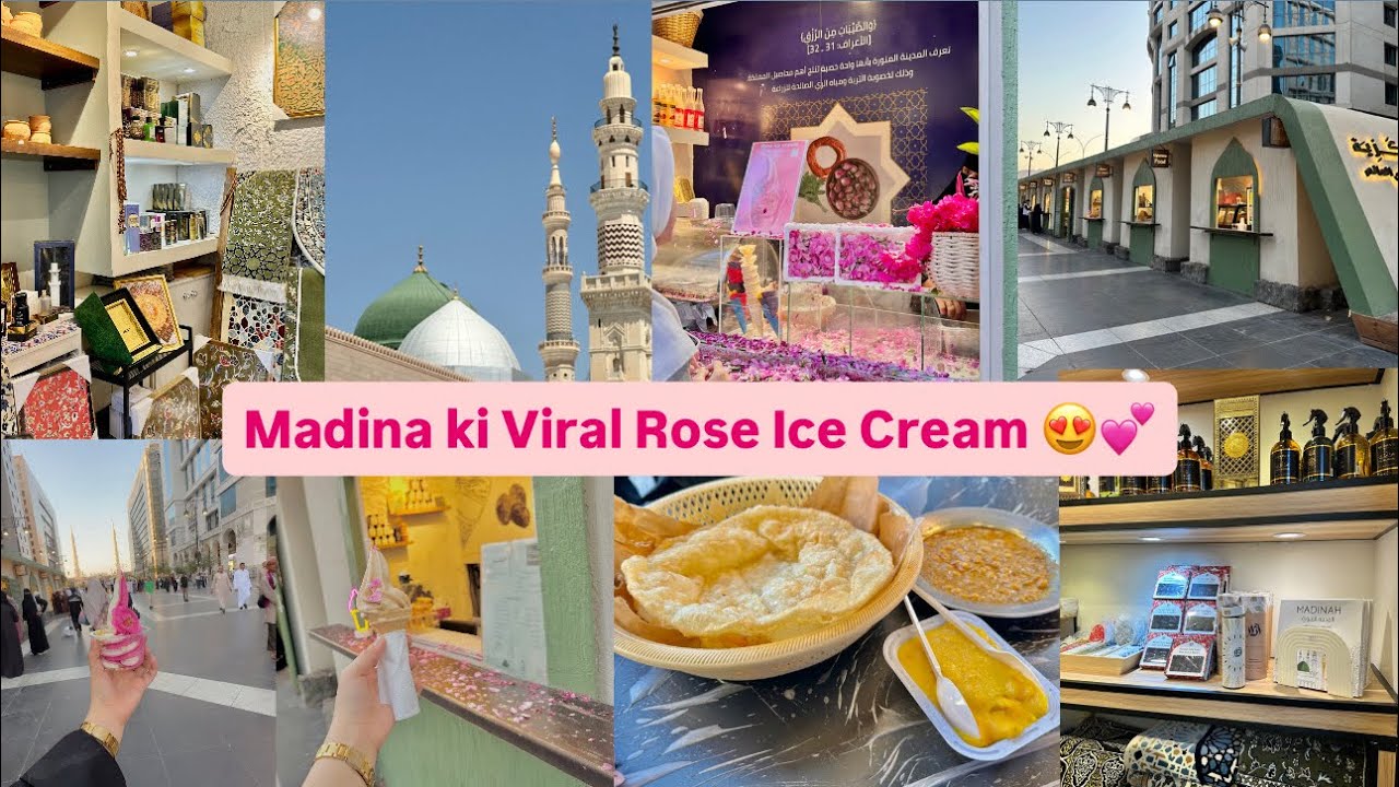 Madina ki Viral Ice cream💕first time dekha Madina ka food global village 😍Masjid al gamammah story🥹