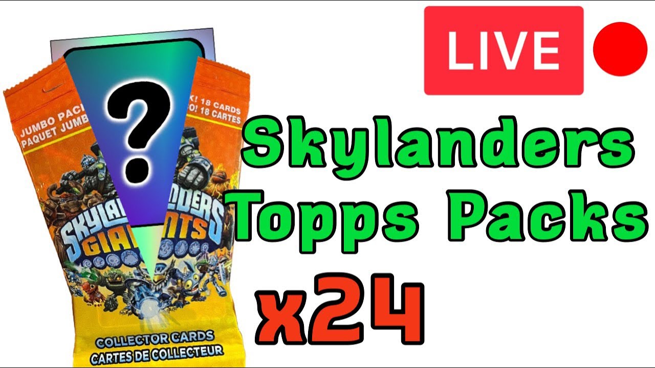 Opening 24 Packs of Skylanders Giants Topps Trading Cards Live (Over 200 Cards)