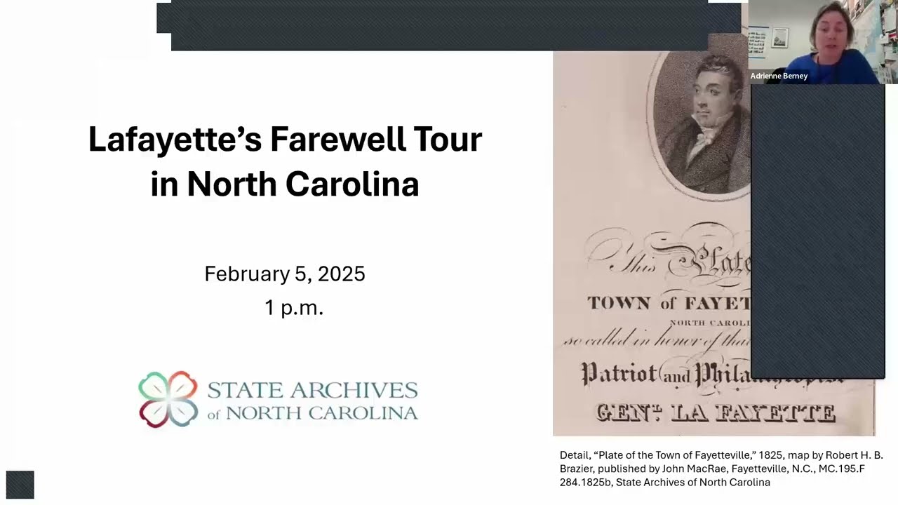Lafayette's Farewell Tour in North Carolina