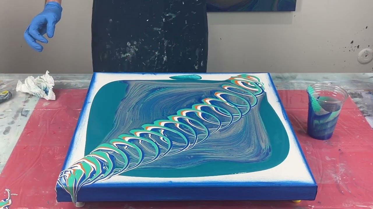 Split Cup Wandering Ring Pour~Ring Pour~Ribbon Pour~Acrylic Pouring~Fluid Art TechniqueT~159