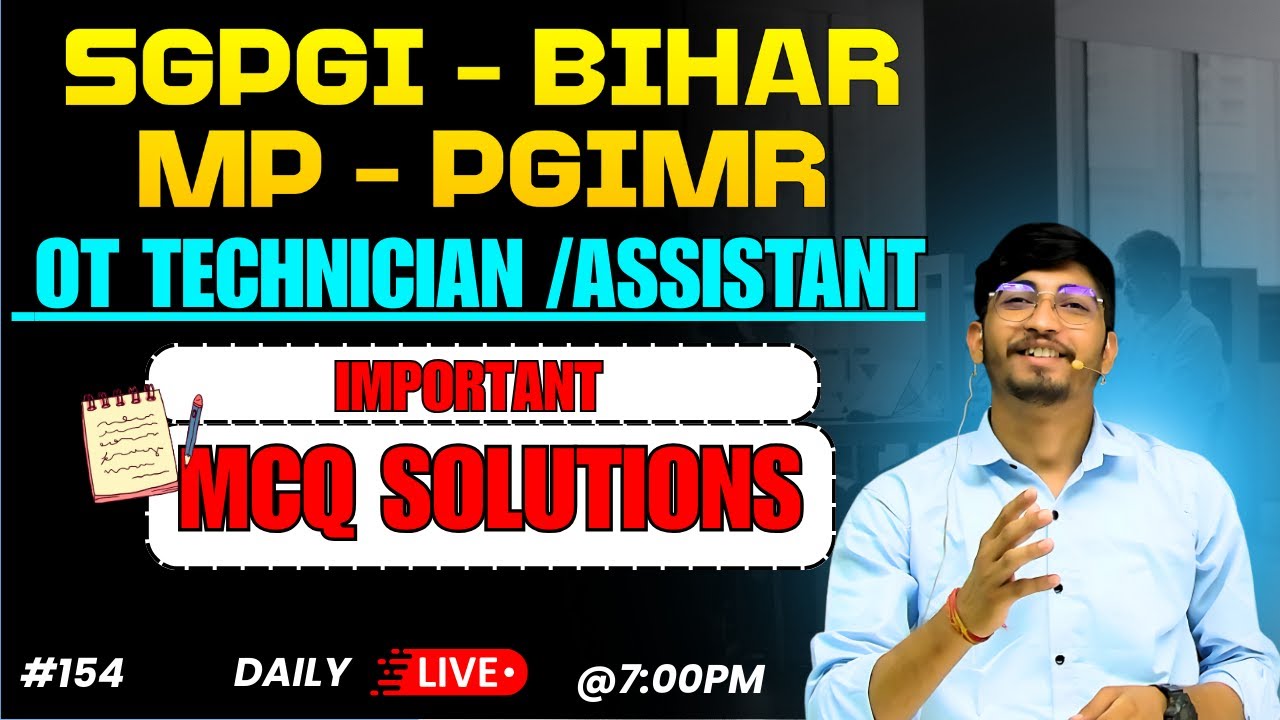 Paper solution part 7 group code 11 AIIMS CRE | OT Technician | imp MCQs #153 | KIROSHA OT