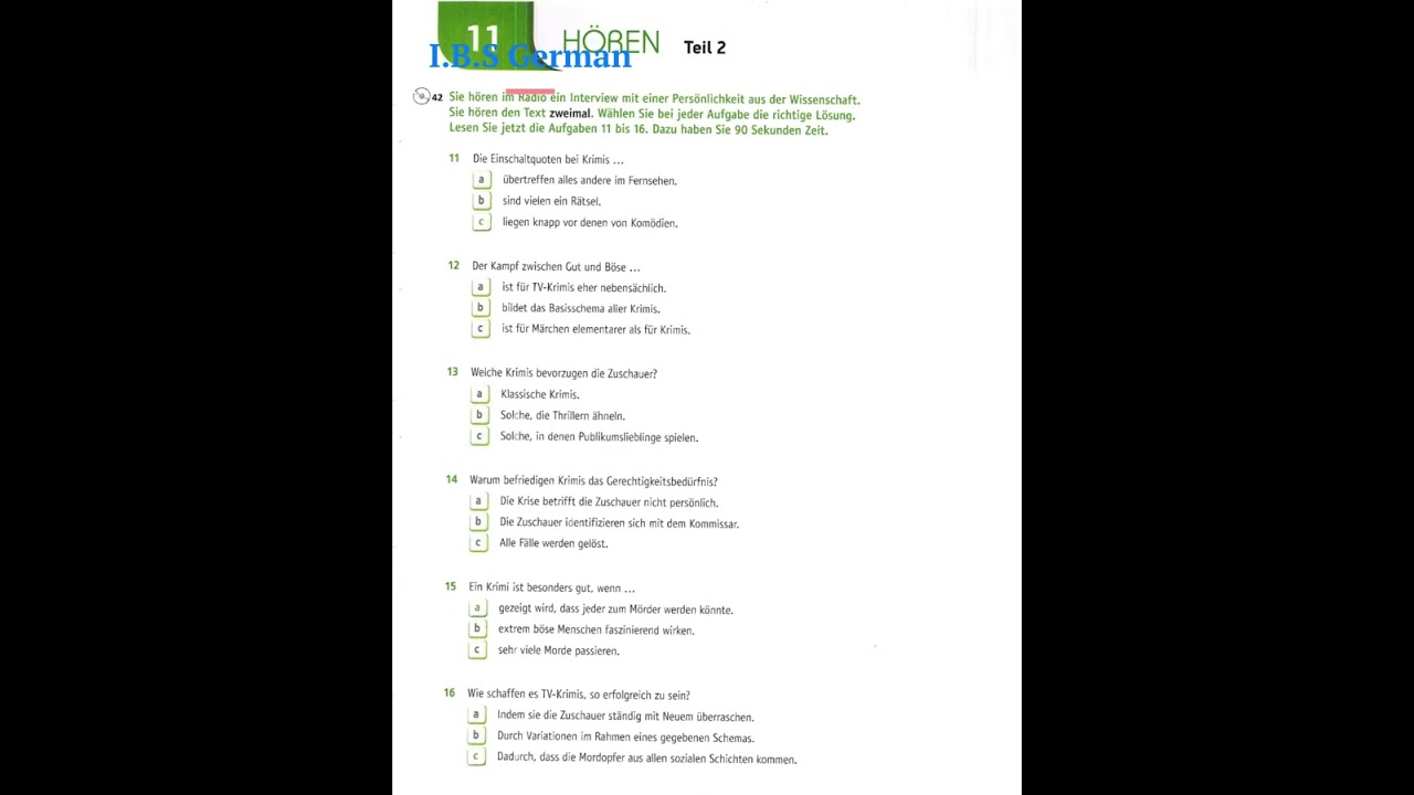 B2 projekt neue test 11 hören mit Lösungen