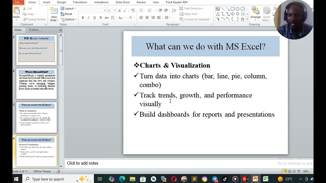 MicroSoft Excel Tutorial for part one