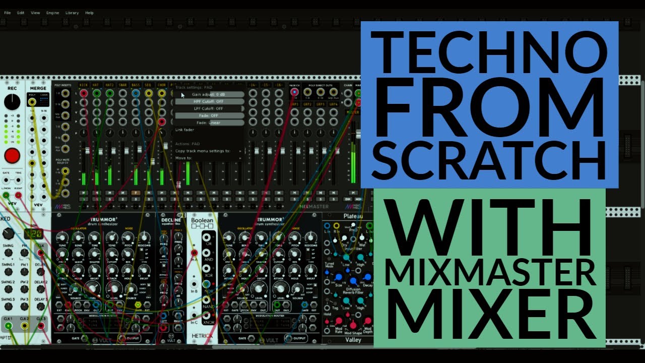 Techno Patch from Scratch with new MindMelder MixMaster mixer in VCV Rack