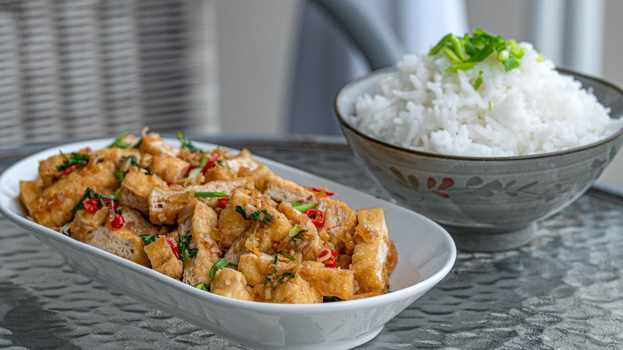 Vietnamese fried Tofu with Lemongrass and Chili Recipe - Vegan